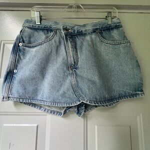NWT Zara High Rise Blue Jean Skort Shorts Size 8